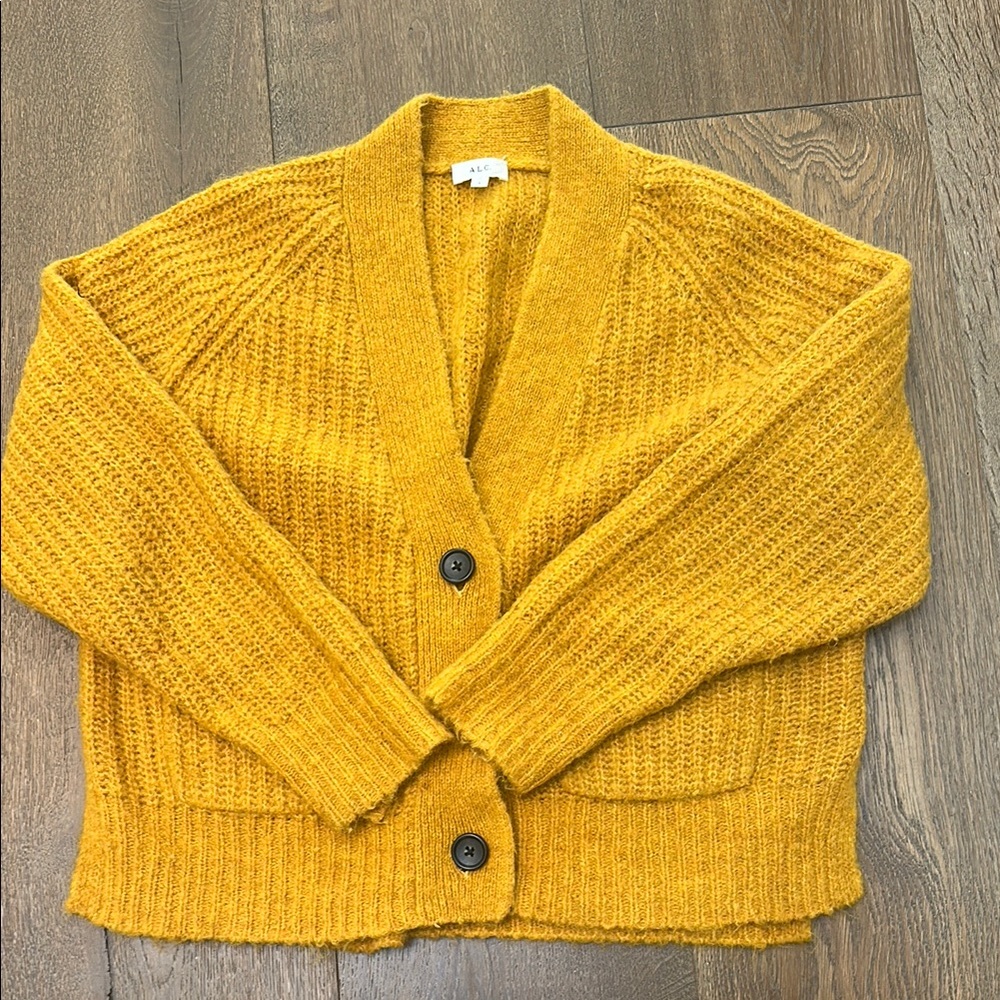 Cozy Mustard Cardigan Sweater